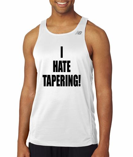 Running - I Hate Tapering - NB Mens White Singlet